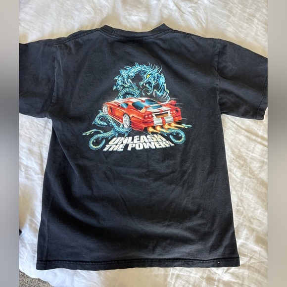 Vintage Black Graphic Sideout Shirt with Car and Dragon Design - Picture 1 of 6